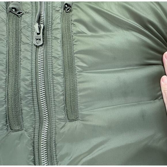 Kuhl Projekt Spyfire Puffer Jacket Size Large Dark Moss Green Goose Down READ - Picture 12 of 12